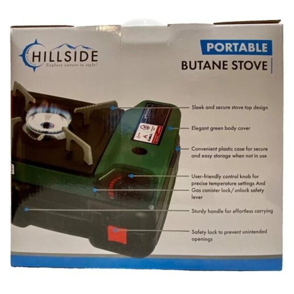 Portable Butane Camp Stove Outdoor Cooking Camping 7,650 BTU Hillside New In Box - Picture 2 of 7